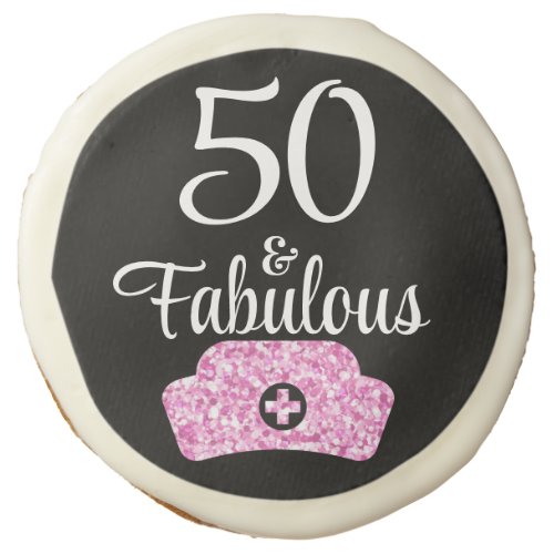 50 and Fabulous Birthday Customizable Age Sugar Cookie