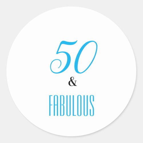 50 And Fabulous Birthday customize party stickers 