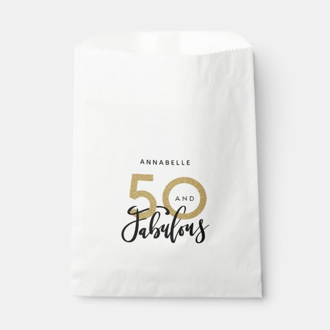 50 and fabulous birthday  favor bag (Front)