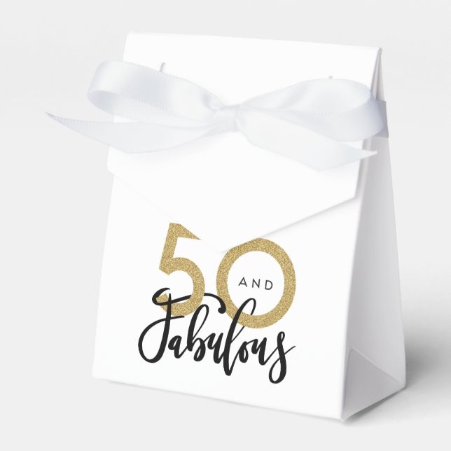 50 and fabulous birthday  favor boxes (Front Side)