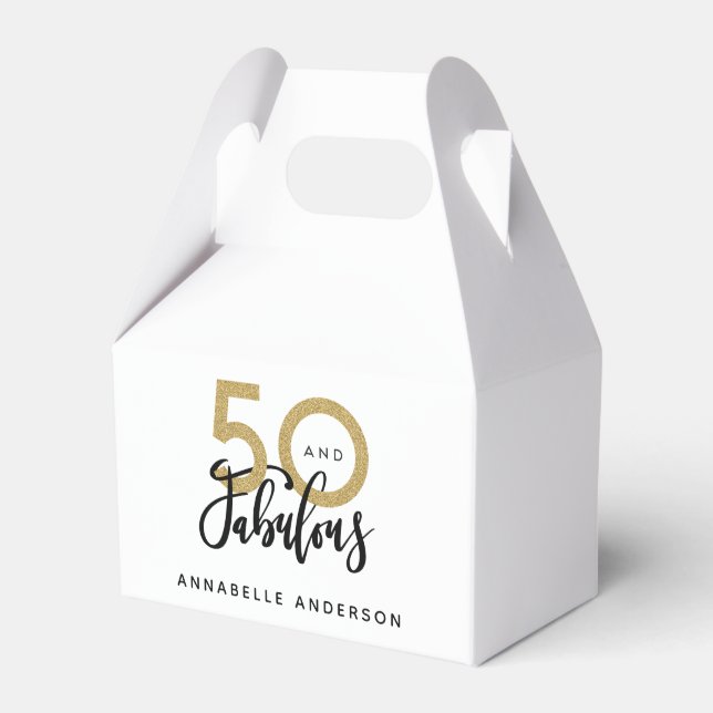 50 and fabulous birthday favor boxes (Front Side)