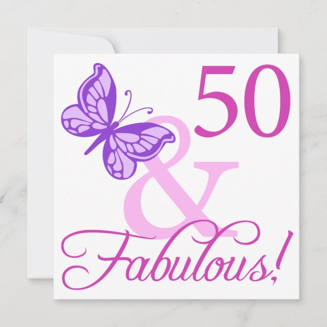 50 And Fabulous Birthday Gifts (Plum) Card (Front)