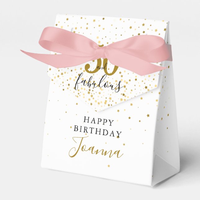 50 and Fabulous Birthday Gold and Black Elegant  Favor Boxes (Front Side)