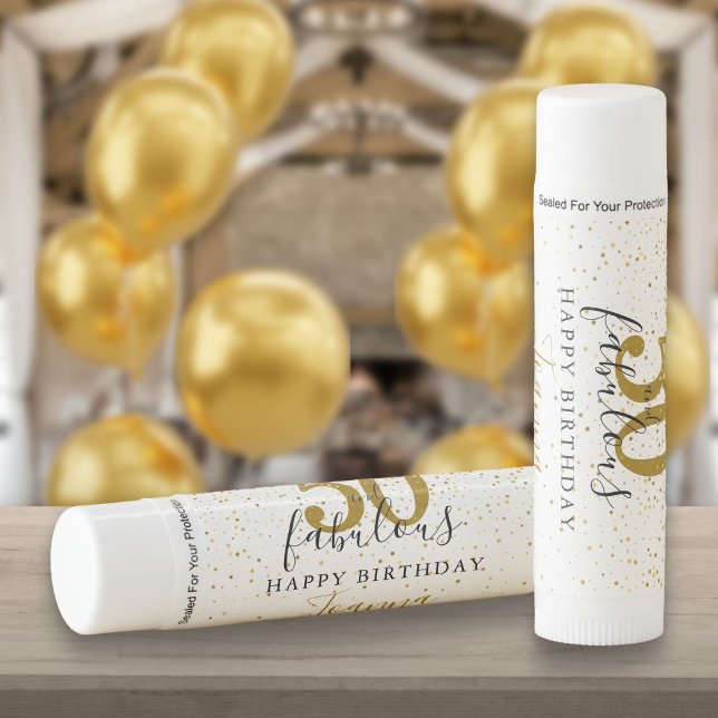50 and Fabulous Birthday Gold and Black Elegant Lip Balm (50 and Fabulous Birthday Gold and Black Elegant Lip Balm)