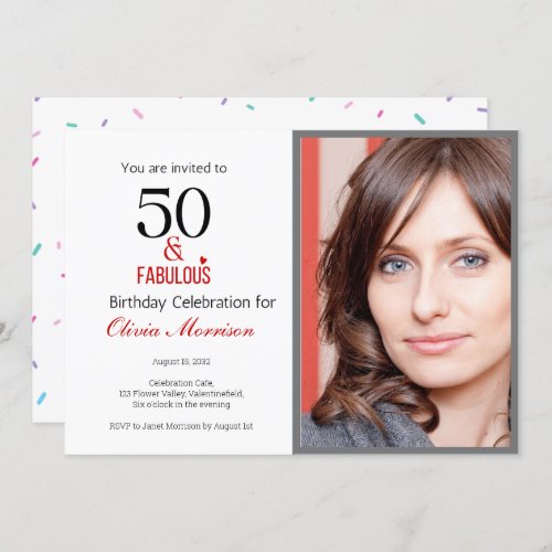 50 and Fabulous Birthday Invitation