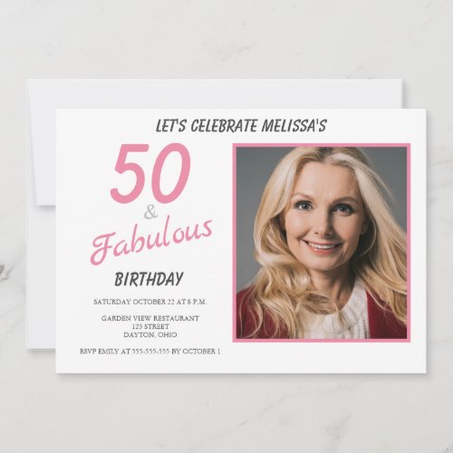 50 and Fabulous Birthday Invitation