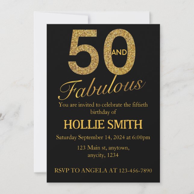 50 and fabulous birthday invitation (Front)