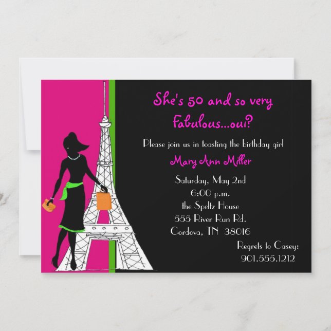 50 and Fabulous Birthday Invitations (Front)