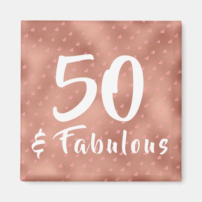 50 and Fabulous Birthday Magnet (Front)