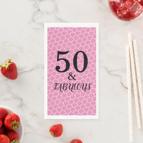 50 And Fabulous Birthday Mermaid Party Pink Cute Paper Guest Towels