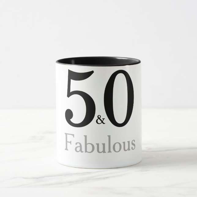 50 and Fabulous Birthday mug (Center)