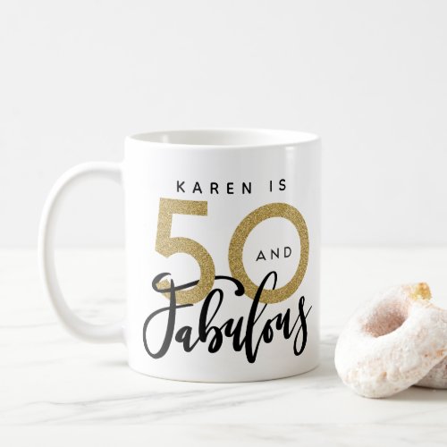 50 and fabulous birthday mug
