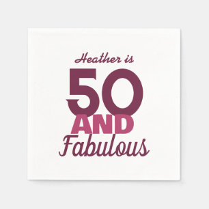 50 and Fabulous Birthday Napkins