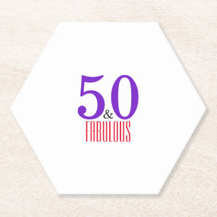 50 and Fabulous Birthday Paper Coaster