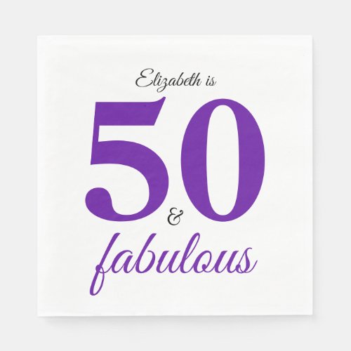 50 And Fabulous Birthday Paper Napkin