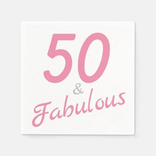 50 and Fabulous Birthday Paper Napkin