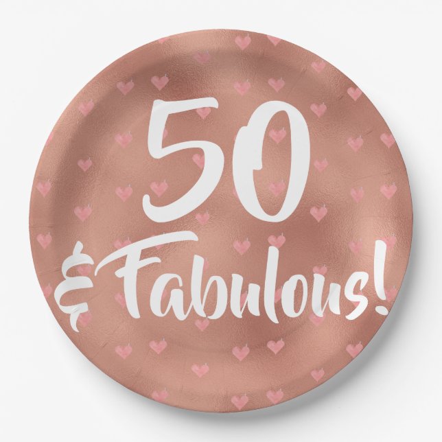 50 and Fabulous Birthday Paper Plates (Front)