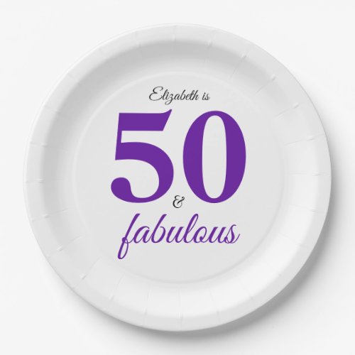 50 And Fabulous Birthday Paper Plates