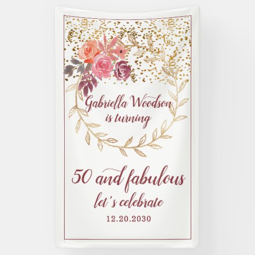 50 And Fabulous Birthday Party Banner