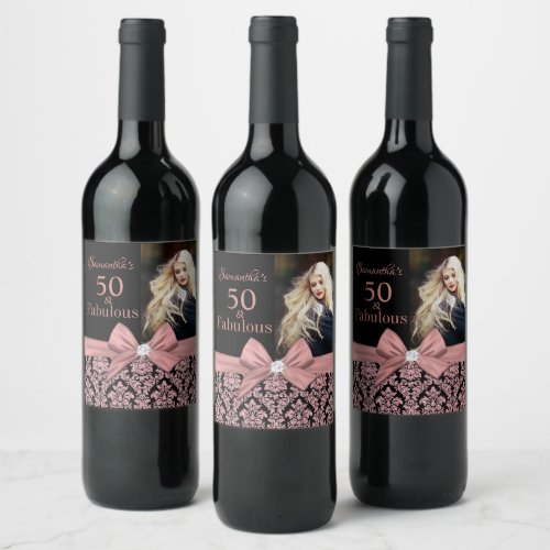 50 and fabulous birthday party bottle label