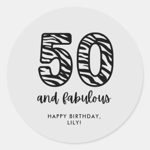 50 and Fabulous Birthday Party  Classic Round Sticker