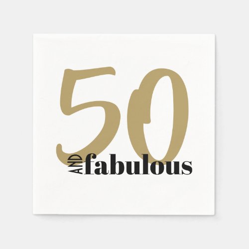 50 and Fabulous Birthday Party Cocktail Napkins