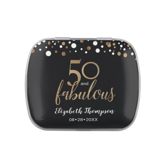 50 and fabulous birthday party gift favor candy tin | Zazzle.com
