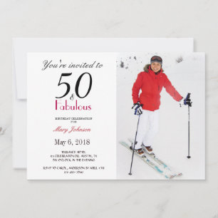 50 and Fabulous Birthday Party Invitation