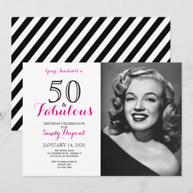 50 and Fabulous Birthday Party Invitation (Front/Back)