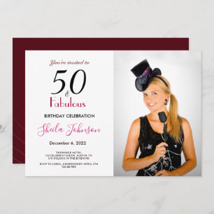 50 and Fabulous Birthday Party Invitation