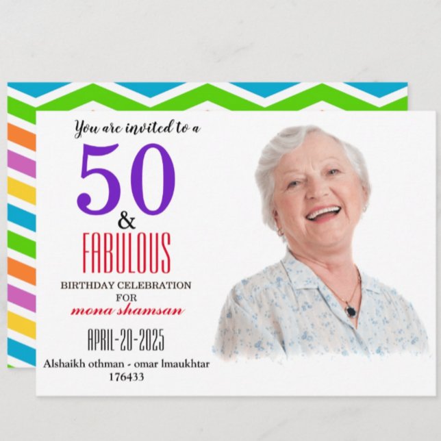 50 and fabulous  Birthday Party Invitation (50 and fabulous Birthday Party Invitation)