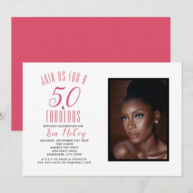 50 and Fabulous Birthday Party Invitation (Front/Back)