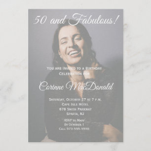 50 and Fabulous Birthday Party Invitation 