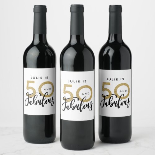 50 and fabulous birthday party label