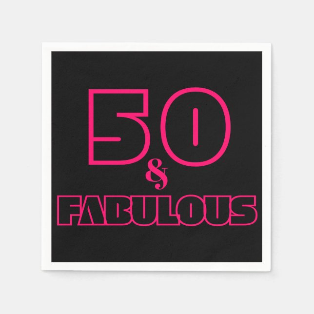 50 and Fabulous Birthday Party Napkins (Front)