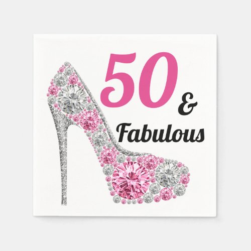 50 and Fabulous Birthday Party Napkins
