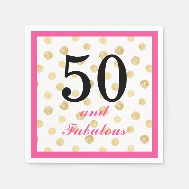 50 and fabulous birthday party paper napkin (Front)