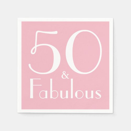 50 and Fabulous Birthday Party Paper Napkins