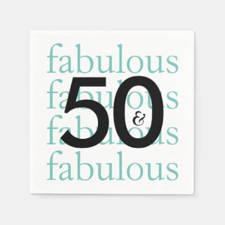 50 and Fabulous Birthday Party Paper Napkins
