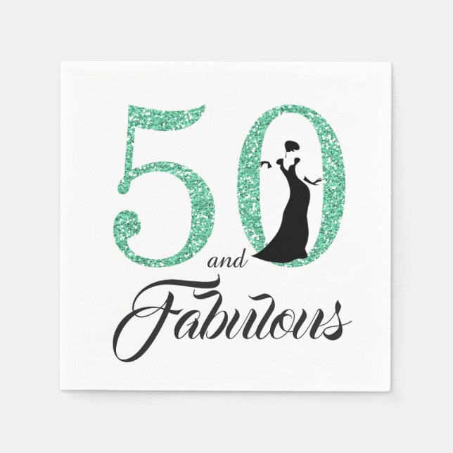 50 and Fabulous Birthday Party Paper Napkins (Front)