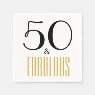 50 and Fabulous Birthday Party Paper Napkins