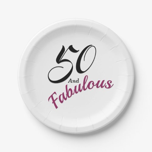 50 and Fabulous Birthday Party Paper Napkins Paper Plates