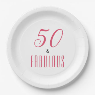 50 And Fabulous Birthday Party Paper Paper Plate