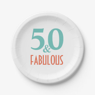 50 and fabulous birthday party paper plates