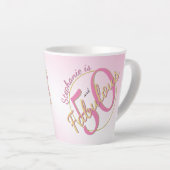 50 and Fabulous Birthday Party Pink/Gold Fun 50th Latte Mug (Right Angle)