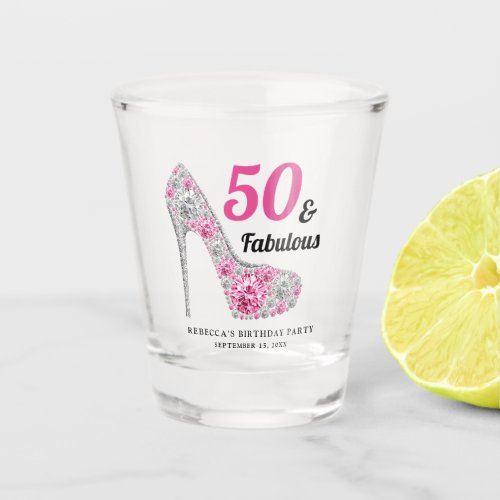 50 and Fabulous Birthday Party Shot Glass