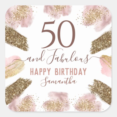50 and Fabulous Birthday Party Sticker