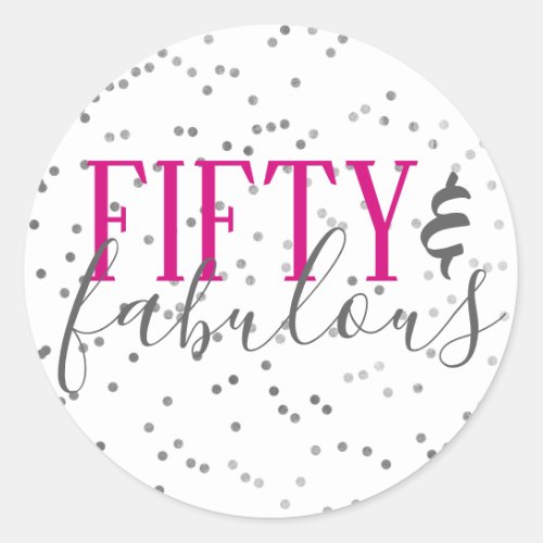 50 and Fabulous Birthday Party Stickers