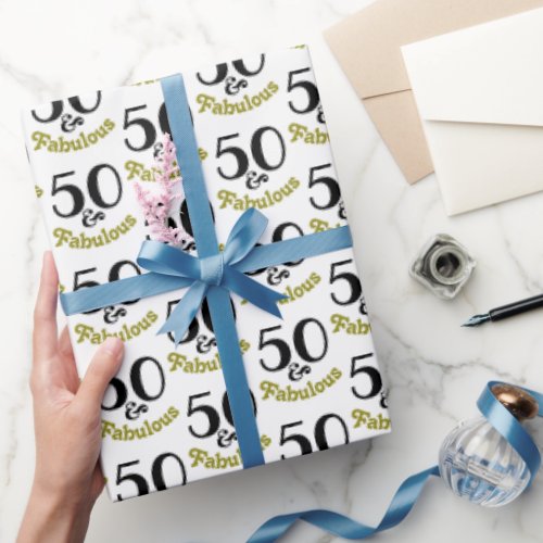 50 and Fabulous Birthday Party Wrapping Paper