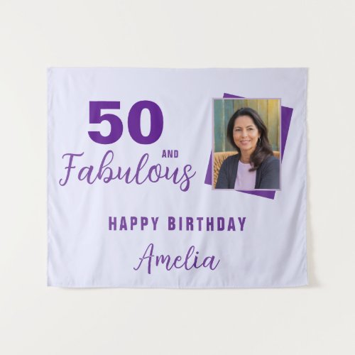 50 and Fabulous Birthday Photo Backdrop